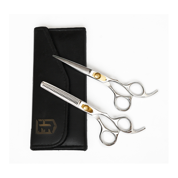 Silver Golden Barber and Thinning Shears