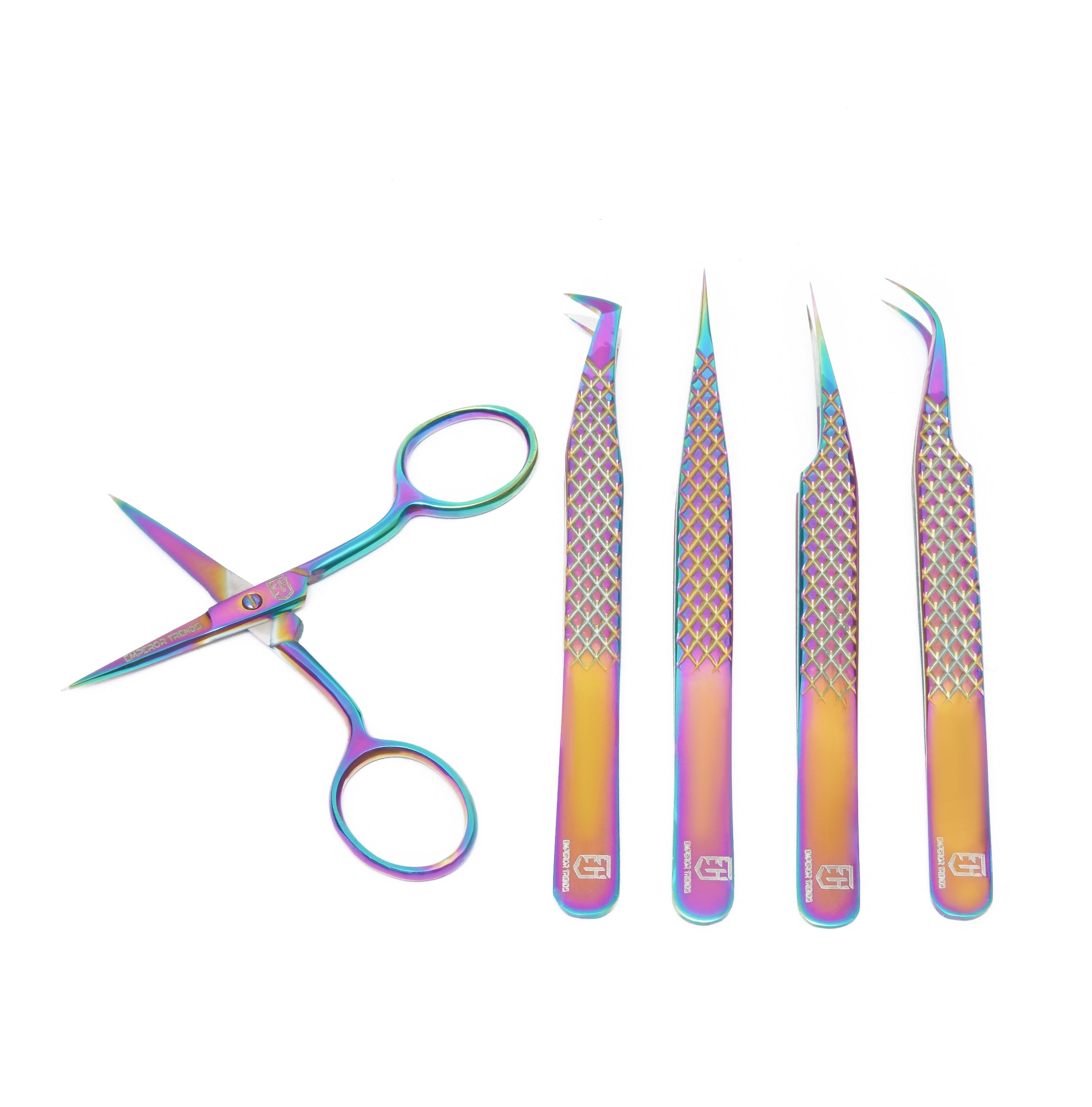 Multi Colours Eye Lashes Extension Tweezer Kit 5 in 1