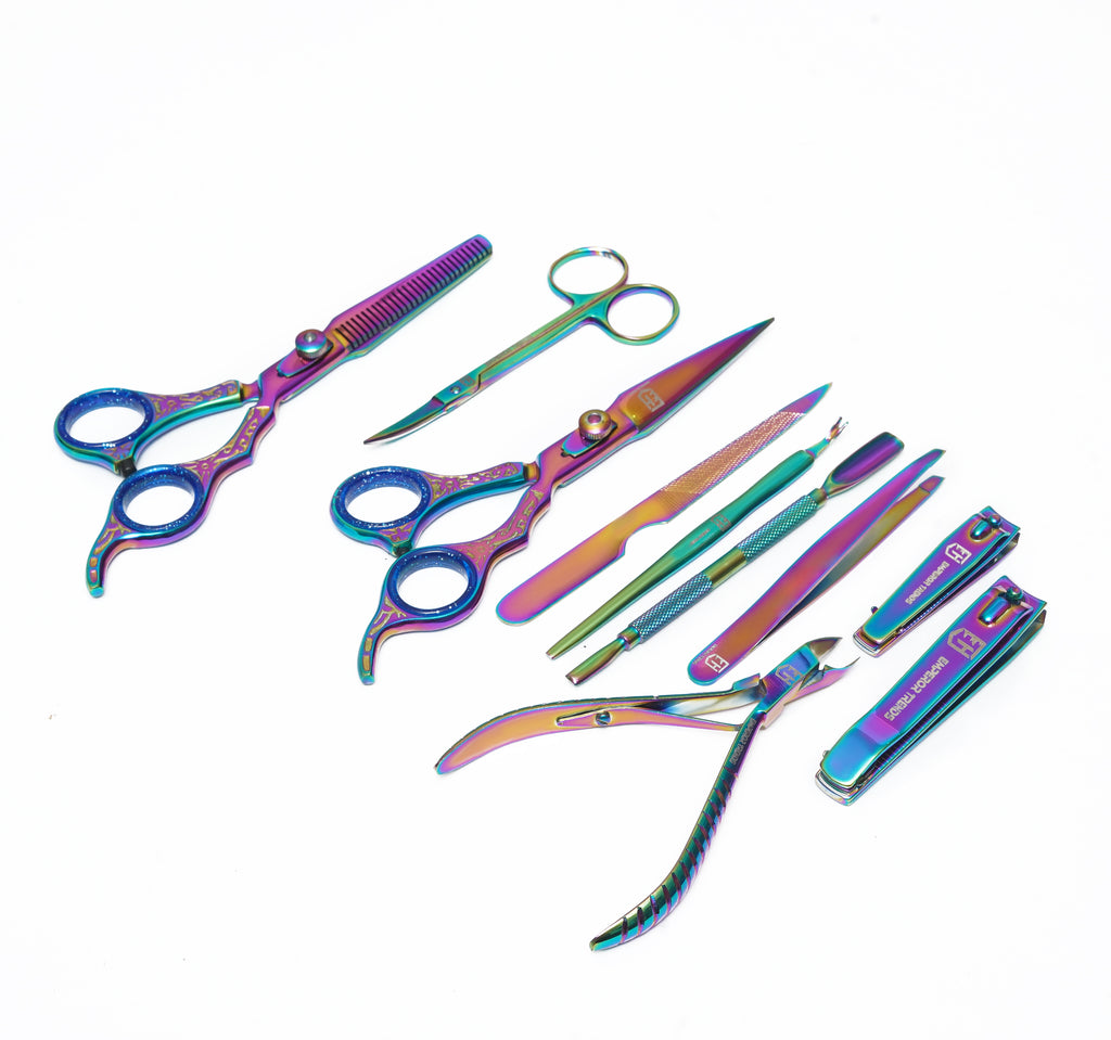 Multi Colours Manicure and Styling Kit 10 in 1