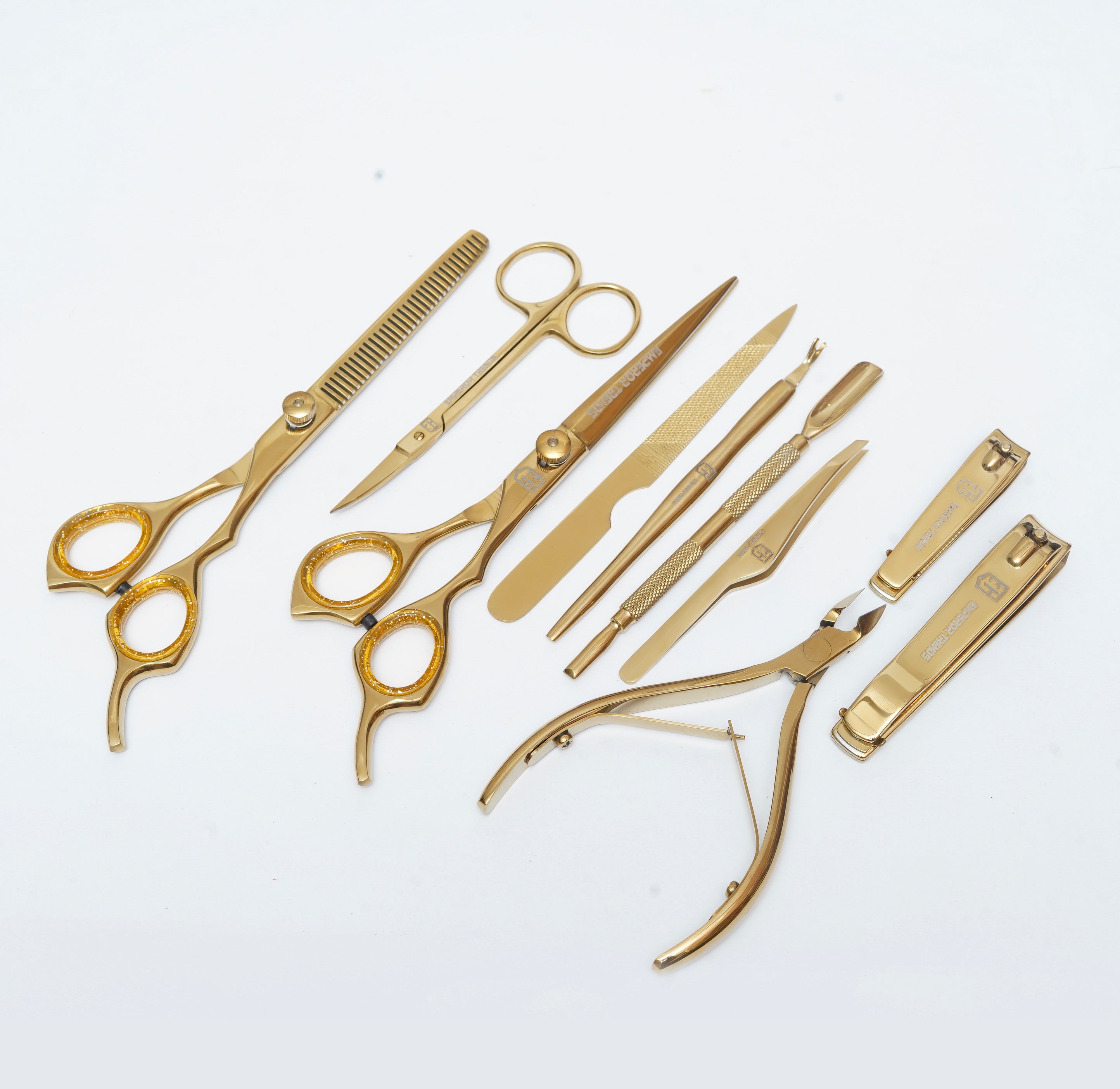 Golden Manicure and Hair Styling Kit 10 in 1