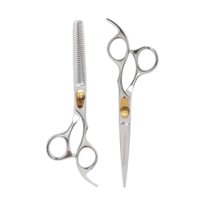 Silver Golden Barber and Thinning Shears