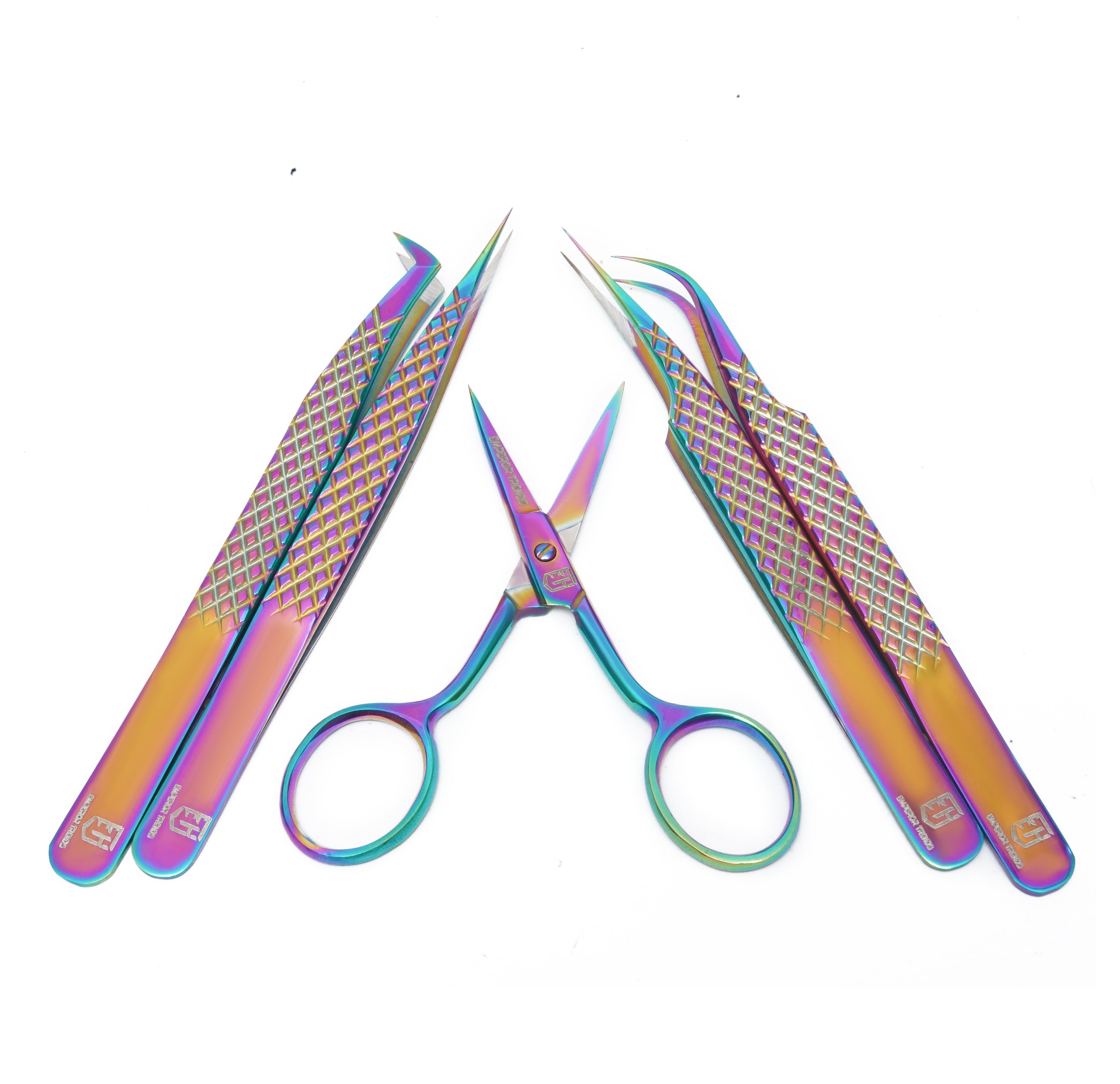 Multi Colours Eye Lashes Extension Tweezer Kit 5 in 1