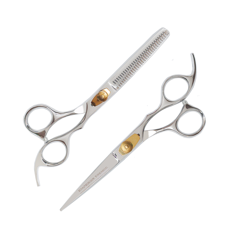 Silver Golden Barber and Thinning Shears