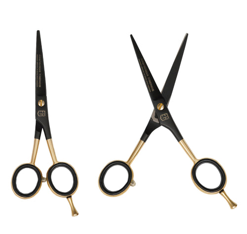 Black blade and golden handle Scissor 5.5 Inches