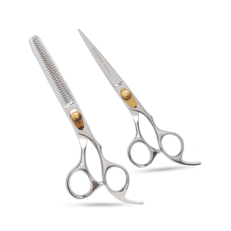 Silver Golden Barber and Thinning Shears