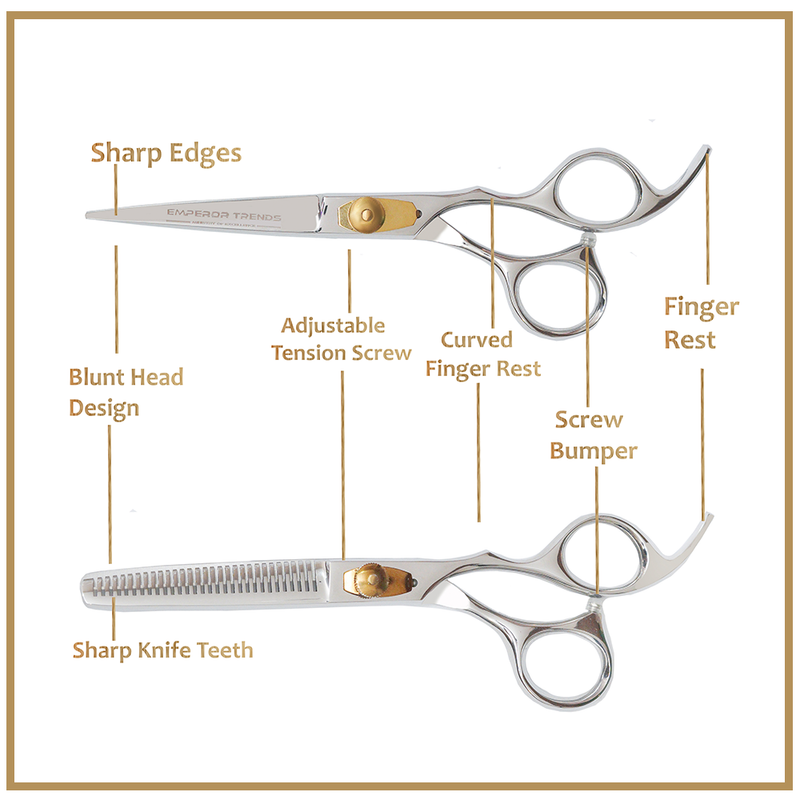 Silver Golden Barber and Thinning Shears