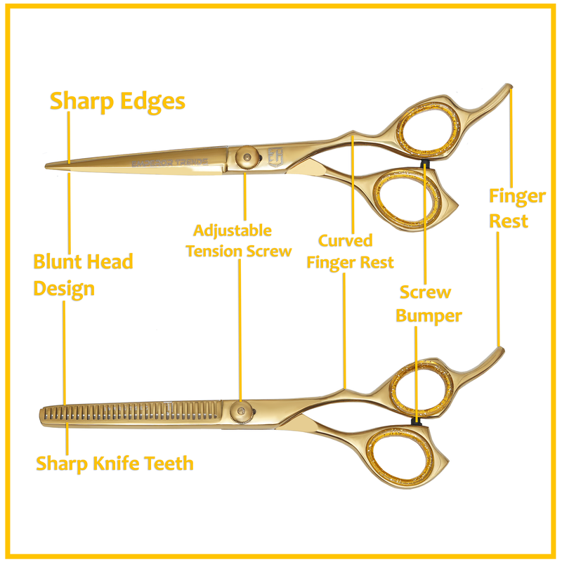 2 in 1 Golder Barber and Thinning Shears