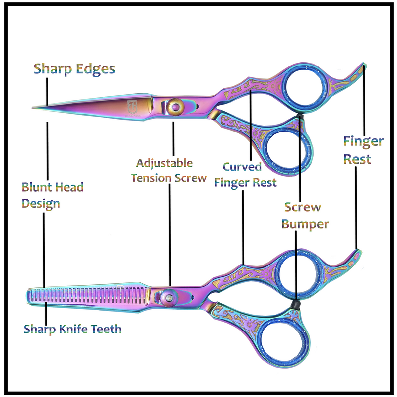 2 in 1 Colour Barber and Thinning Shear