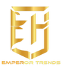 Gold logo with 'Emperor Trends' text on a white background