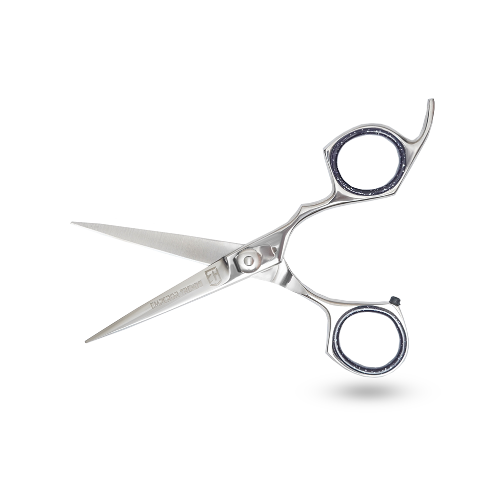 Silver with Glitter Ring Single Scissors 7 Inches