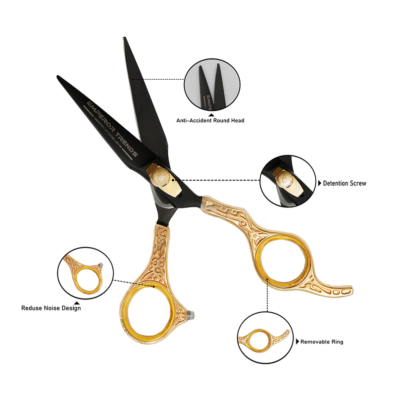 Black Golden Emperor's Edge Single Scissors